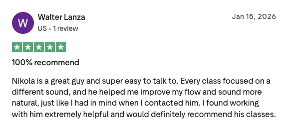 Walter Lanza says every class focused on a different sound and his flow improved